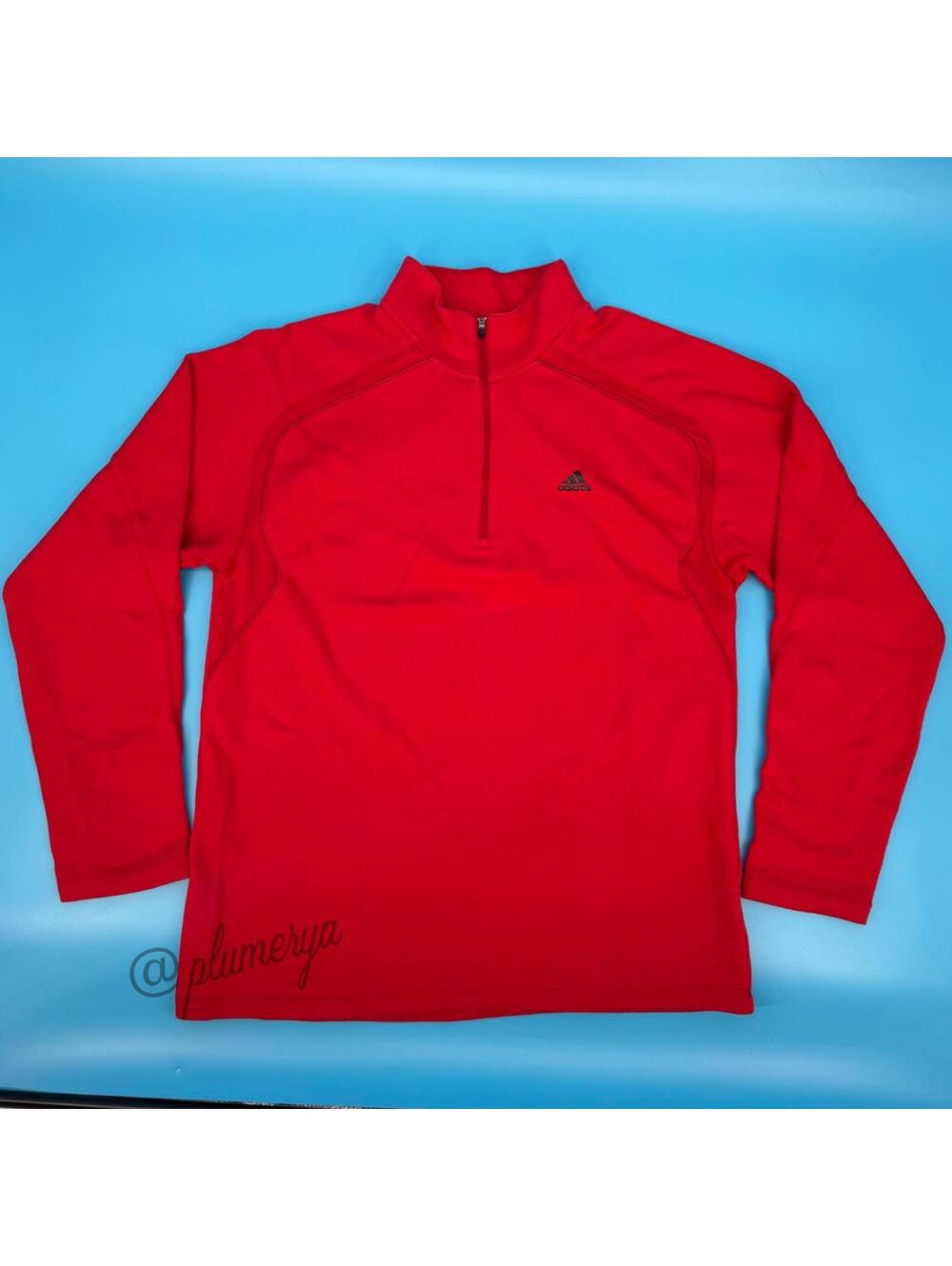 Adidas Men's Climalite Cotton Ole Miss Sweatshirt Red Quarter Zip Size L